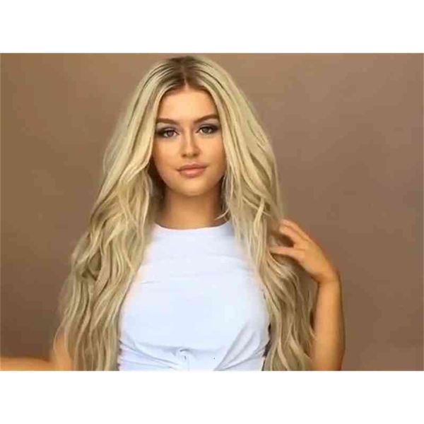 

wig women's long curly hair changing color chemical fiber headgear, Black;brown