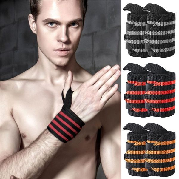 

wrist support 2pcs gym wristband training bandage protector fitness weightlifting belt straps wraps joint protection pressurized bracer, Black;red