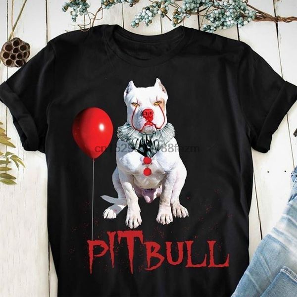 

men's t-shirts funny clown pitbull it halloween t shirt black summer style men cotton tee, White;black