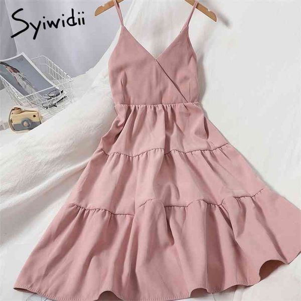 

spaghetti strap dress for women summer pink blue black party backless back elastic glamour long dresses 210607, Black;gray