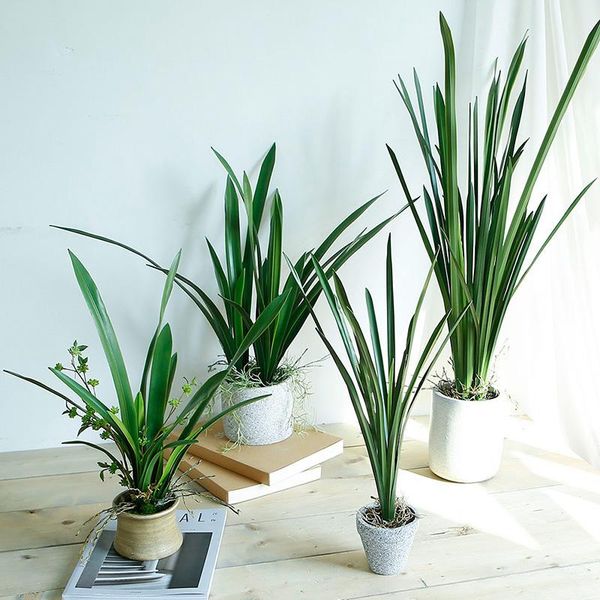 

decorative flowers & wreaths orchid leaf simulation green plants artificial floral branch wedding party decoration fake plant multi-leaf hom