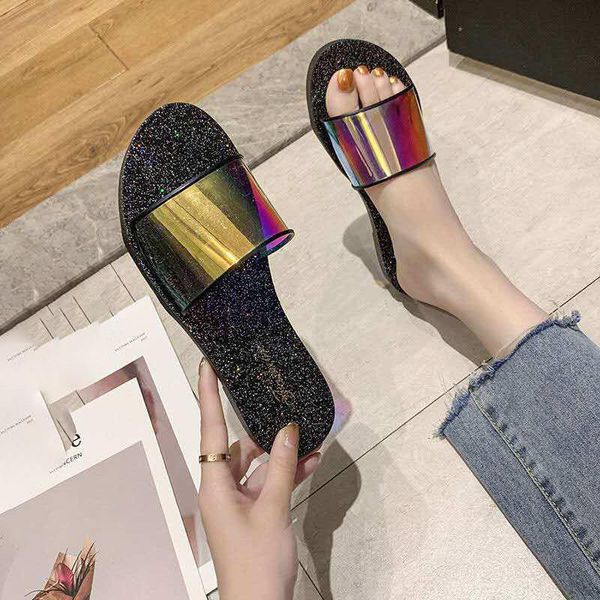 

women's summer pvc slippers shoes outdoor students sandals women non-slip outside ladies flat fashion female flip flops, Black