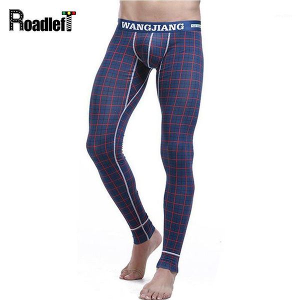 

men's sleepwear winter men long johns 5 colors mens fashion print thermal underwear cotton underpants legging tight, Black;brown