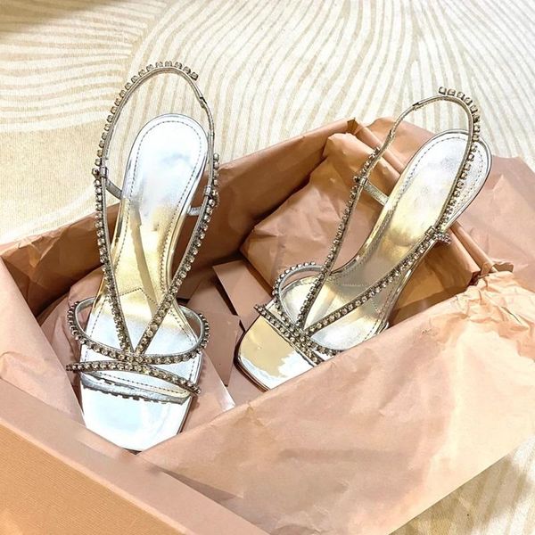 

sandals summer square head strap with rhinestone stiletto high heel bridal wedding shoes banquet dress word wild female, Black