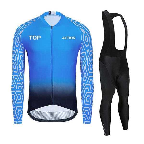 

racing sets autumn pro team long sleeve cycling jersey pants set clothing suits road bike jerseys bicycle clothes kit mens, Black;blue