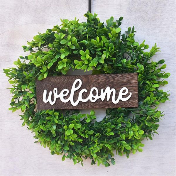 

simulation welcome garland lysimachia ring field pendant door knocker round decoration wreaths hanging accessories #t1g decorative flowers