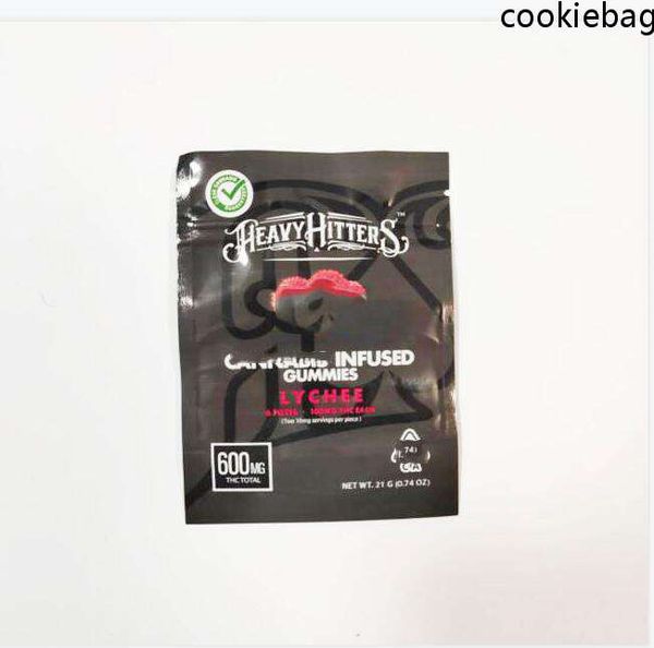 

mylar bag black edibles packaging 600mg with label sticker zipper candy bags