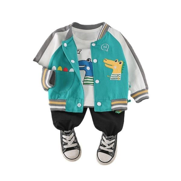 

clothing sets spring autumn fashion boys girls casual clothes children sports jacket t shirt pants 3pcs/sets toddler costume kids sportswear, White