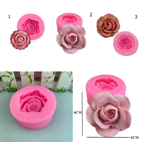 

craft tools 3d flower bloom rose shape silicone fondant soap cake mold candle cupcake baking tool making