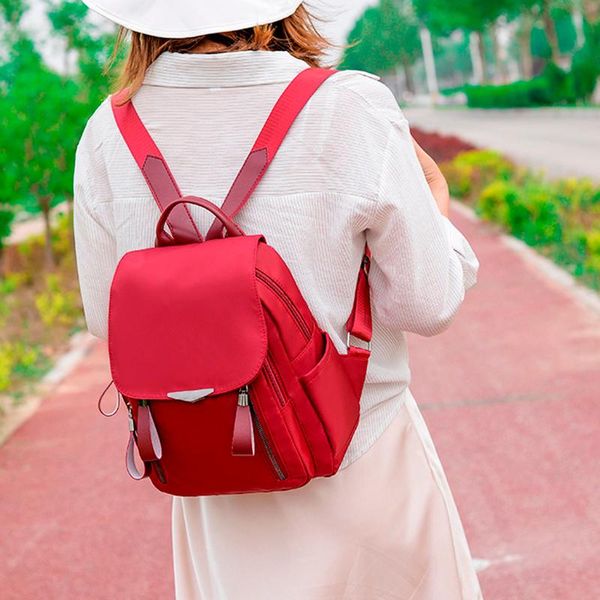 

backpack women fashion outdoor simple oxford zipper school bag contrast color for moms travel mochila feminina