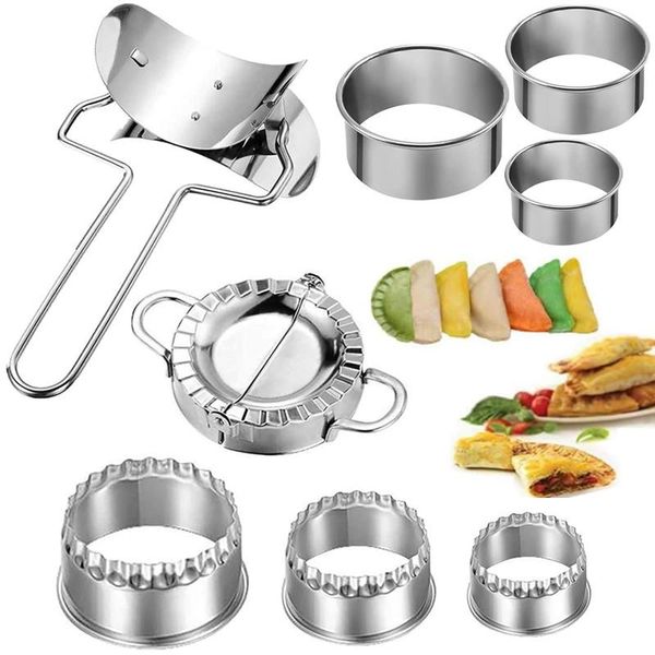 

stainless steel dumpling maker round/flower shaped dough cutting tool ravioli mold wrapper cutter kitchen accessories baking & pastry tools