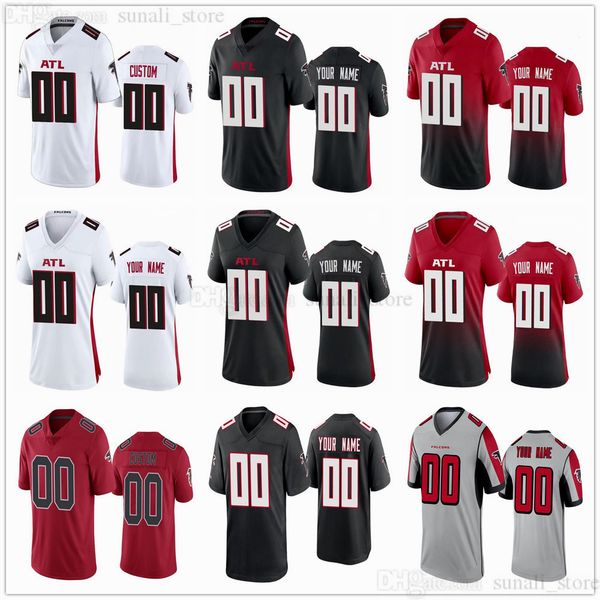 

stitched football jerseys 8 kyle pitts 27 richie grant 77 jalen mayfield 34 darren hall 67 drew dalman 95 ta'quon graham adetokunbo ogu, Black;red