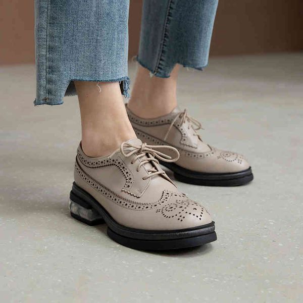 

dress shoes apartments women's shoes slither in genuine leather smooth cn (origin) rubber brogue casual m832, Black