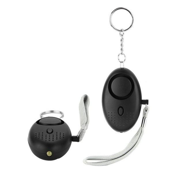 

emergency personal alarm, security alarm key chain with led - black systems