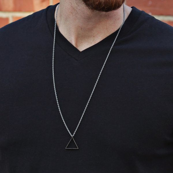 

designs fashion simple black pendant necklace for men women stainless steel long necklace party jewelry collier femme collar, Golden;silver