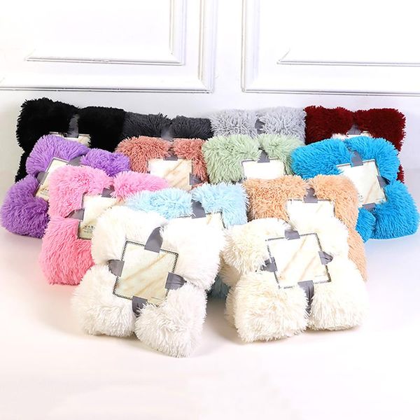 

blankets shaggy fuzzy fur winter warm long plush blanket office fluffy sofa couch bedding cover bedsheet student home bedspread