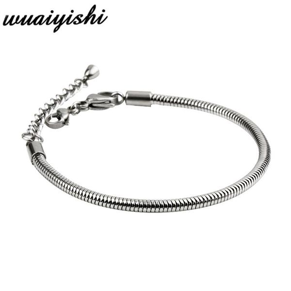 

link, chain women bracelet charm bracelets for pulseras mujer color protection stainless steel diy & bangles femme 2021, Black
