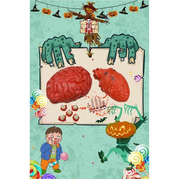 

party favor lifelike bloody fake fingers with heart and brain simulation mold scary organ
