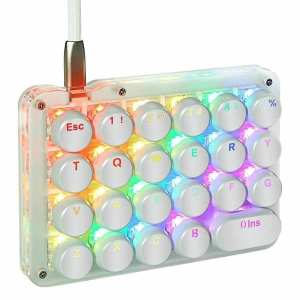 

keyboards 23 keys macro mechanical gaming keypad red/blue switches round keycap rgb led