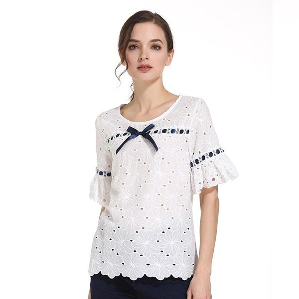 

women's blouses & shirts womens and blusas mujer de moda 2021 lace solid women white blouse 0460 30