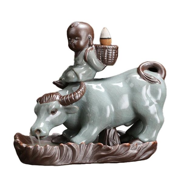 

fragrance lamps cone burner holder waterfall backflow ceramic incense handicraft gifts gift cow boy shape crafts table decoration homen deco