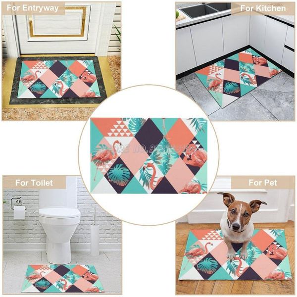 

carpets colorful floral with penguins doormat entrance rugs for home bath living room floor stair kitchen hallway non-slip mat c