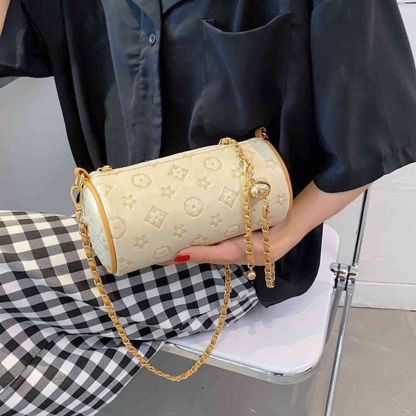 

luxury handbags fashion women's 2021 summer new korean embossed cylinder underarm bag niche design high texture single shoulder messeng