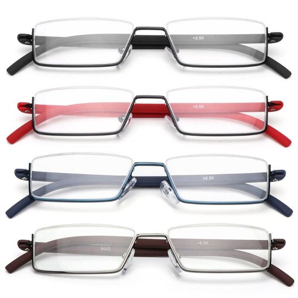 

sunglasses eyewear spring hinge retro rectangle presbyopia eyeglasses readers half frame reading glasses, White;black