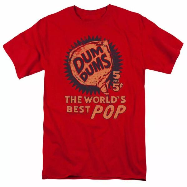 

dum-dums 5 for 5 t shirt mens licensed sucker lollipop candy red, White;black