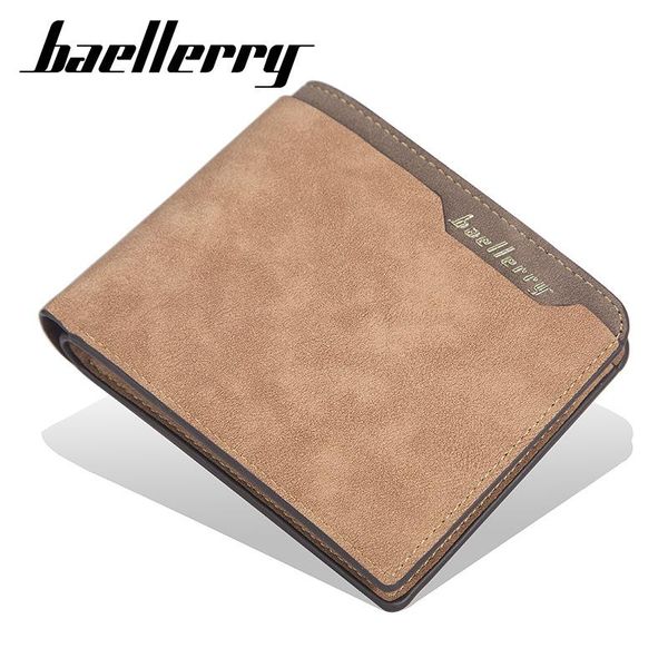 

wallets baellerry men retro frosted pu wallet fashion male purse holder solid color short coin bag casual clutch, Red;black