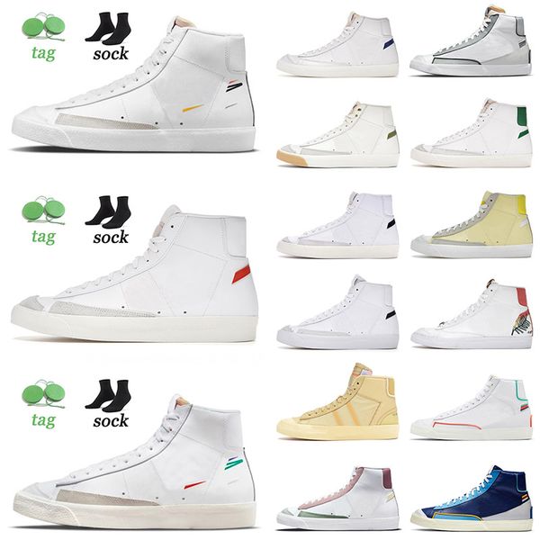 

wholesale blazer mid 77 vintage casual shoes mens women multi white black sail team red popcorn bicyle yellow vintage indigo sneakers traine