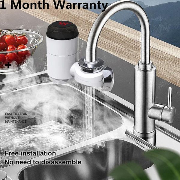 

other faucets, showers & accs kitchen electric water faucet heating fast tap with lcd temperature display