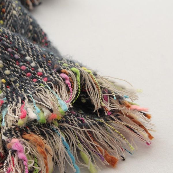 

winter scarves colorful slub yarn cashmere scarf for women thick warm acrylic blanket shawl wraps bufanda, Blue;gray