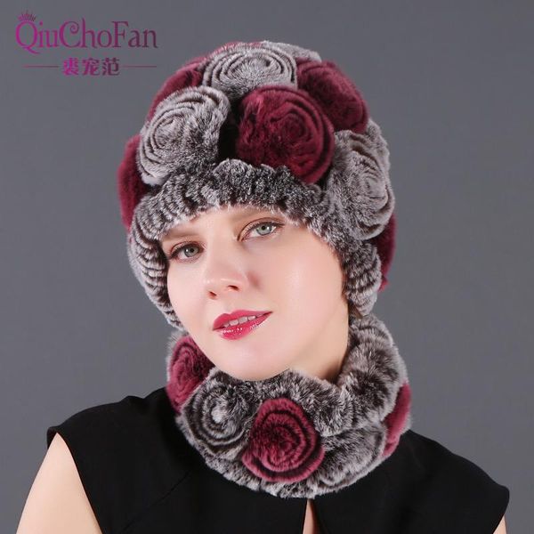 

hats, scarves & gloves sets fashion girl fur cap lady winter natural real rex hat scarf suite women 100% genuine, Blue;gray