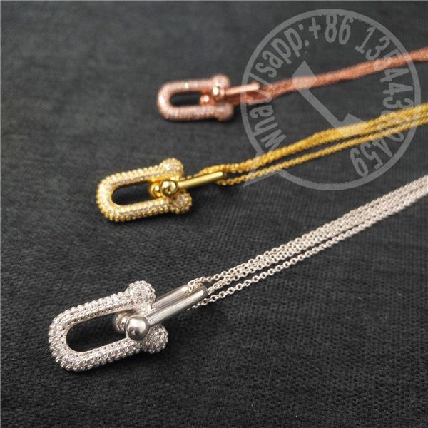 

chains s925 sterling silver necklace fashion u shaped zircon ladies classic charm exquisite jewelry gift