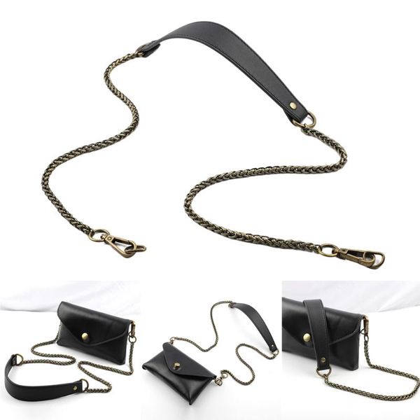 

bag parts & accessories womens 45' pu leather chain strap removable handle bags, Black