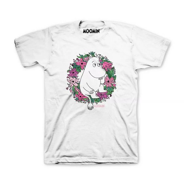 

moomins wreath official t-shirt men unisex, White;black