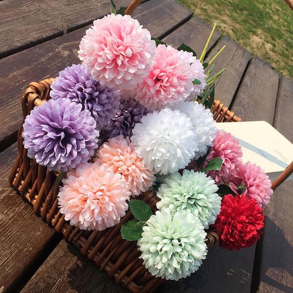 

decorative flowers & wreaths 5pcs dandelion flower ball artificial silk diy wedding party decoration bride hand home