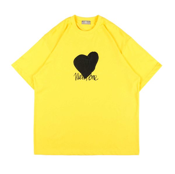 

men's t-shirts tide brand we11done 21ss new long short sleeve love black leather men and women loose couple t, White;black