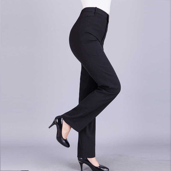 Elegante Damenhose Schwarz Beruf Herbst Lässige Hohe Taille Damenhose Büro Weibliche Arbeitskleidung 210527
