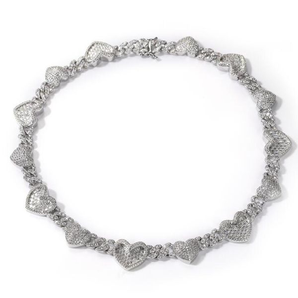 

ins style love cuban chain necklace fashion light luxury minority design set with zircon silver clavicle chain