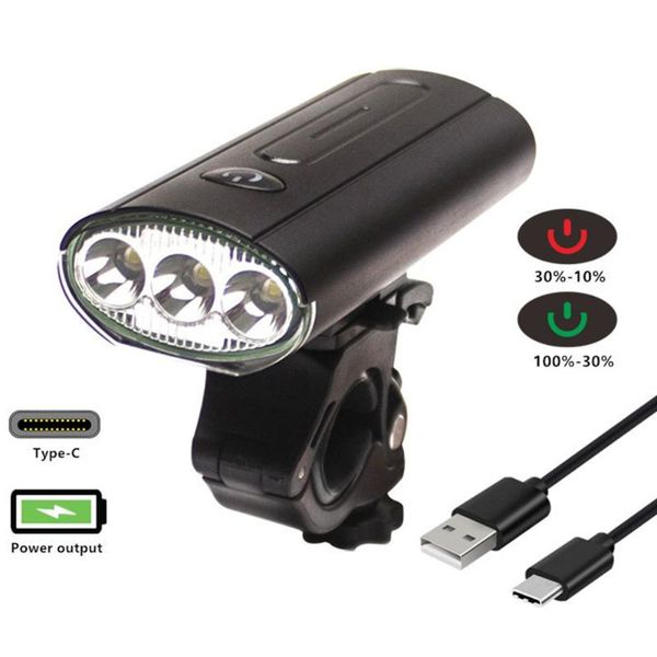 

bicycle light rainproof usb charging led mtb front headlight with power bank bike cycling accessories lights