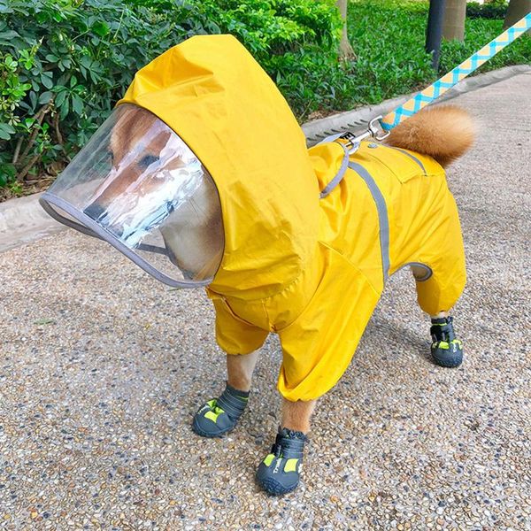 

kokobin dog raincoat four-legged waterproof breathable reflective pet supplies rain coat spring and summer all inclusive apparel