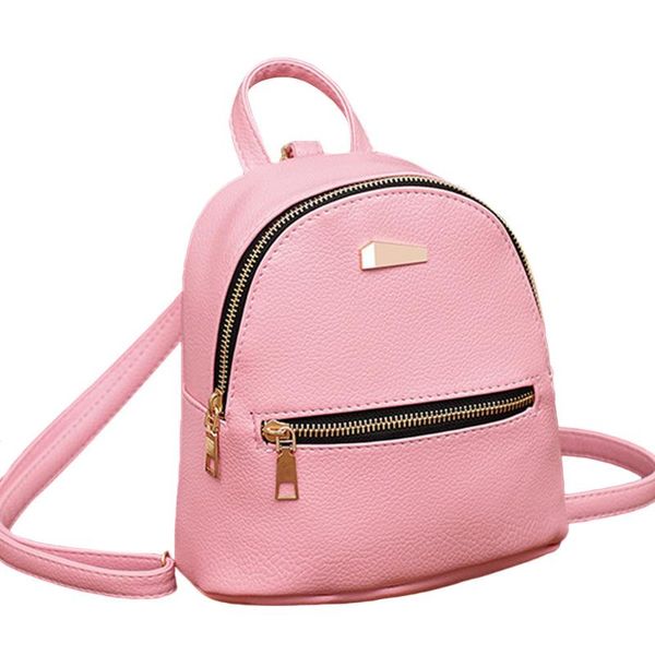 

storage bags women leather backpack school rucksack college solid fashion ladies satchel travel bag girls casual