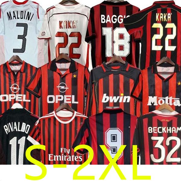 

kaka 90 91 retro home shirts 96 97 gullit soccer jersey 02 03 04 maldini van basten football ronaldo inzaghi ac 06 07 milan 09 10 shevchenko, Black;yellow
