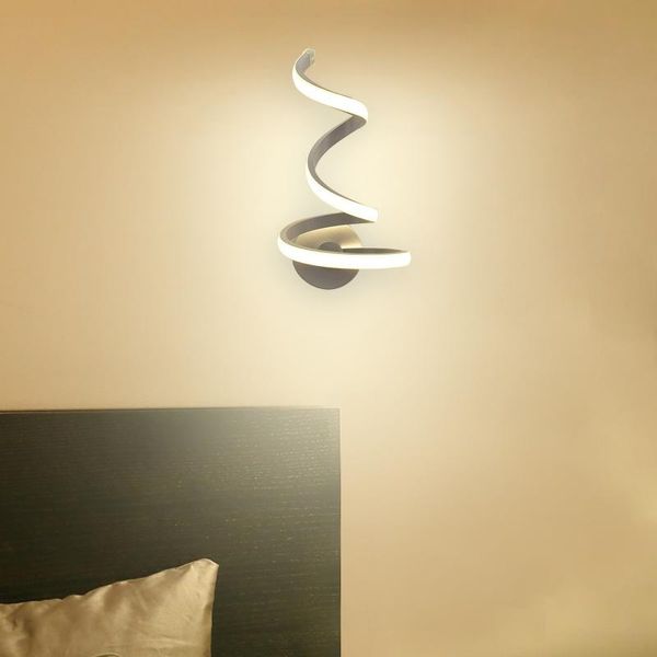 

arts led spiral light modern creative wall metal sconces lamp mount tv background bedside home decor