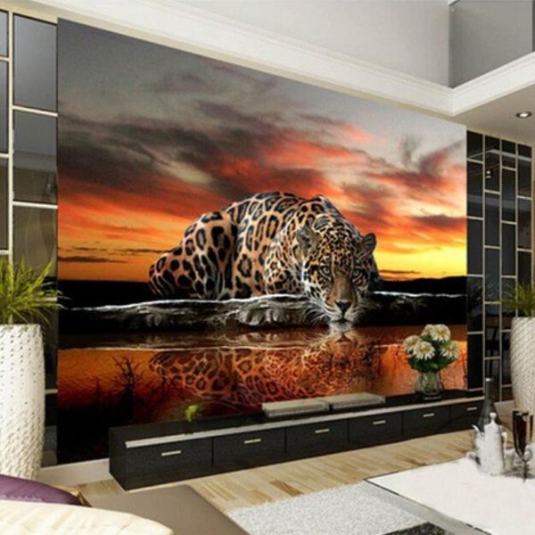 

wallpapers diantu custom po wallpaper 3d stereoscopic animal leopard mural living room bedroom sofa backdrop wall murals self adhesive