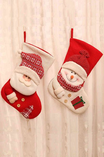 

old man elk snowman christmas socks decorative pendant gift candy bag