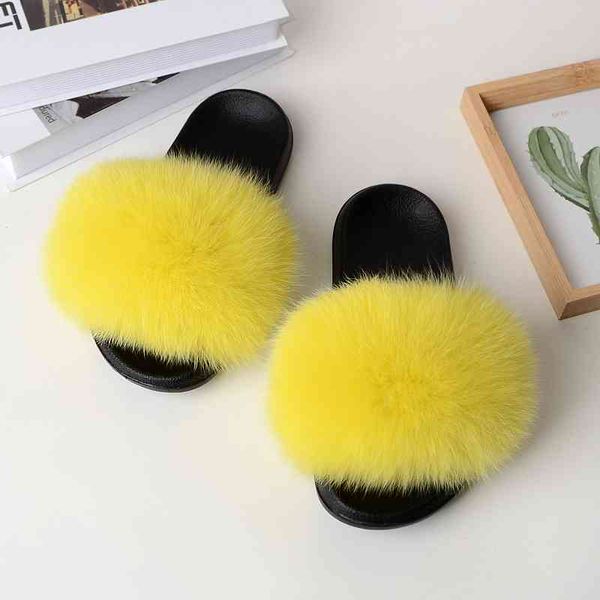 

custom soild color brand fur slides winter indoor slippers, Black