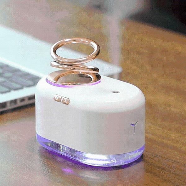 

humidifiers suspended double ring humidifier night light creative ornaments usb charging household aromatherapy machine office